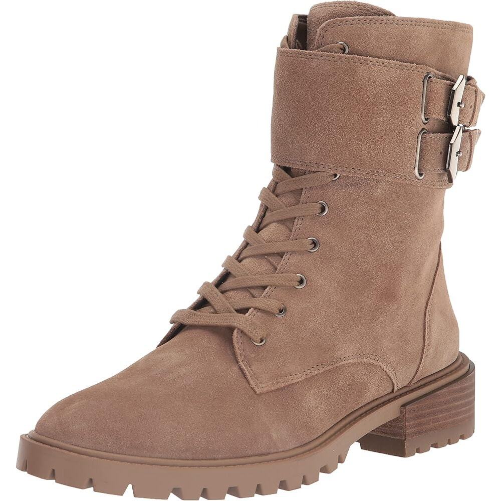 Vince Camuto Fawdry Buckle Combat Lace Up Suede Boots Size 9.5 Medium NEW